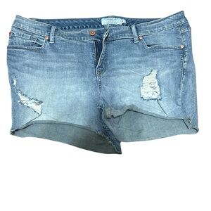Torrid Light Blue Distressed Jean Shorts